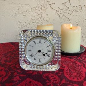Vintage Steiger Crystal Desk Clock Paperweight Germany
